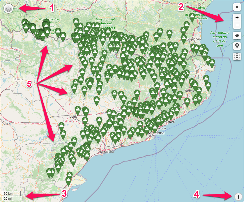 Diferents elements que podem trobar dins un mapa Seccions del mapa