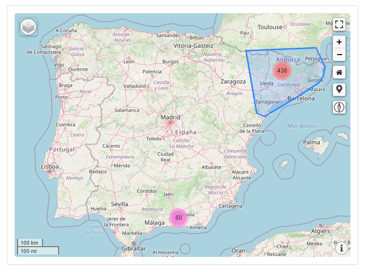 Àrea del mapa del grup de marcadors Àrea del mapa del grup de marcadors